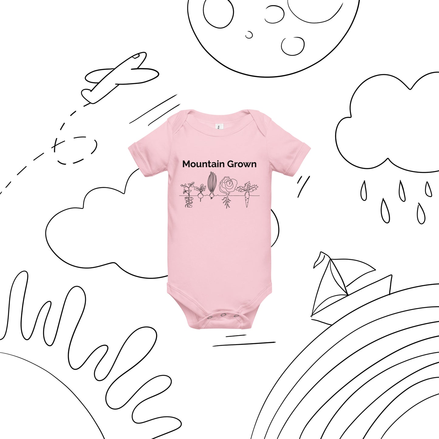 Mountain Grown baby short sleeve one piece
